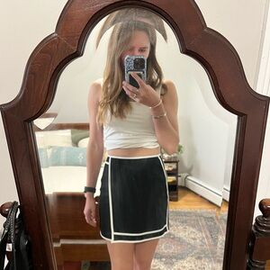 River Island Black and White Fitted Mini Skirt